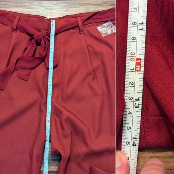 Women's Modcloth Savannah wide leg trousers, size 14, raspberry red - Picture 12 of 15